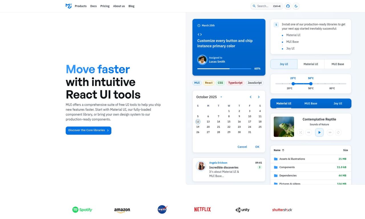 Here are a few options for a Persian headline, ranked by clarity and conciseness:
**Most Clear and Concise:**
* **MUI: ابزارهای رابط کاربری React برای توسعه سریعتر** (MUI: React UI Tools for Faster Development)
**Other Options:**
* **MUI: کامپوننتهای آماده React برای ساخت رابط کاربری** (MUI: Ready-made React Components for Building UI)
* **MUI: توسعه سریعتر رابط کاربری با ابزارهای React** (MUI: Faster UI Development with React Tools)
* **MUI: مجموعه کامل ابزارهای React UI برای توسعه آسانتر** (MUI: A Complete Set of React UI Tools for Easier Development)
The first option is likely the best, as it directly states the purpose and the technology involved.